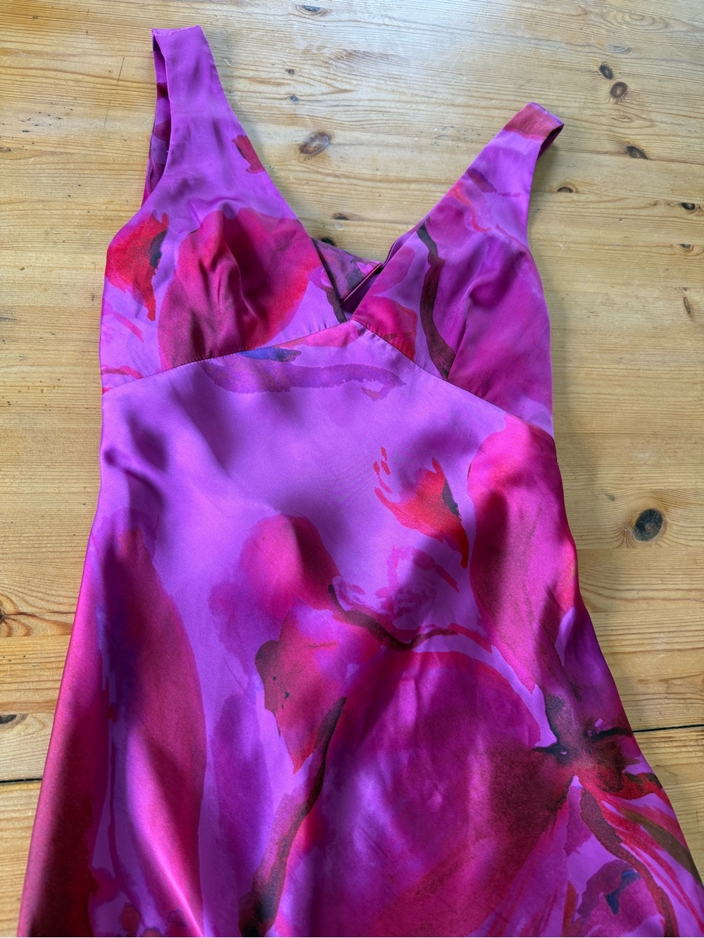 Zara Fuchsia Pink and Red Printed Midi Dress - Picture 5 of 10